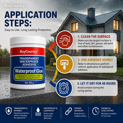 BuyCountry Anti-Leak Waterproof Kit (Pack of 2 + FREE Brush)